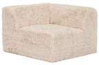 FM62102BG-6PC 6 pc Nappi beige faux fur modular sectional sofa compressed foam design