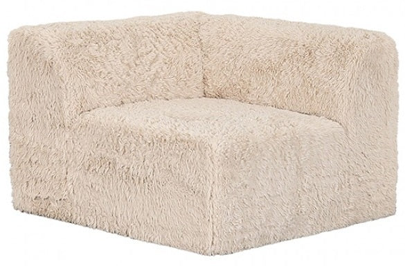 FM62102BG-6PC 6 pc Nappi beige faux fur modular sectional sofa compressed foam design