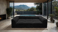FM62102BK-6PC 6 pc Nappi black faux fur modular sectional sofa compressed foam design