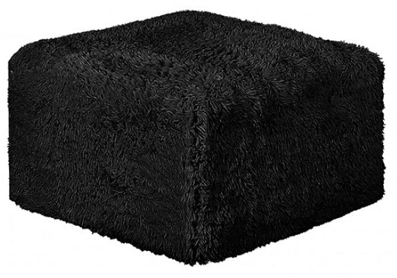 FM62102BK-6PC 6 pc Nappi black faux fur modular sectional sofa compressed foam design