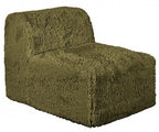FM62102GR-6PC 6 pc Nappi green faux fur modular sectional sofa compressed foam design