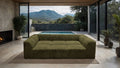 FM62102GR-6PC 6 pc Nappi green faux fur modular sectional sofa compressed foam design