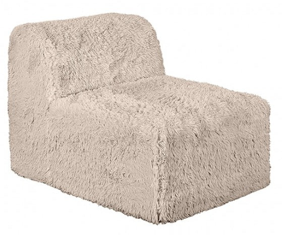 FM62102TP-6PC 6 pc Nappi taupe faux fur modular sectional sofa compressed foam design