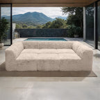 FM62102TP-6PC 6 pc Nappi taupe faux fur modular sectional sofa compressed foam design