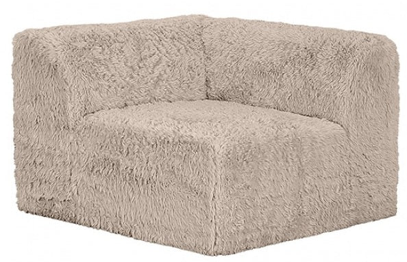 FM62102TP-6PC 6 pc Nappi taupe faux fur modular sectional sofa compressed foam design