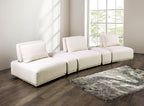 FM63001BG 5 pc Stavanger beige boucle fabric curved back modular sectional sofa adjustable backs