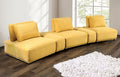 FM63001YL 5 pc Stavanger yellow chenille curved back modular sectional sofa adjustable backs