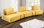 FM63001YL 5 pc Stavanger yellow chenille curved back modular sectional sofa adjustable backs
