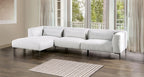 FM63002LG-SECT-L 3 pc Paderborn linen light grey cotton-linen blend fabric feather blend cushions modular sectional sofa with left chaise