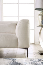 FM63002WH-SECT-R 3 pc Paderborn linen white cotton-linen blend fabric feather blend cushions modular sectional sofa with chaise