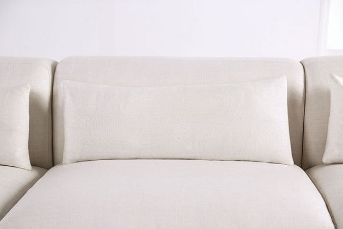 FM63002WH-SECT-R 3 pc Paderborn linen white cotton-linen blend fabric feather blend cushions modular sectional sofa with chaise