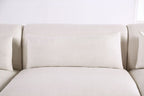 FM63002WH-SECT-R 3 pc Paderborn linen white cotton-linen blend fabric feather blend cushions modular sectional sofa with chaise