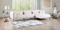 FM63002WH-SECT-R 3 pc Paderborn linen white cotton-linen blend fabric feather blend cushions modular sectional sofa with chaise