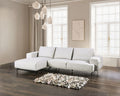FM63006LG-SECT-L 2 pc Baerum light grey chenille fabric feather blend back cushions sectional sofa with left chaise