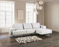 FM63006LG-SECT-R 2 pc Baerum light grey chenille fabric feather blend back cushions sectional sofa with right chaise