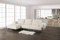 FM63006WH-SECT-L 2 pc Baerum white chenille fabric feather blend back cushions sectional sofa with left chaise