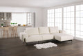 FM63006WH-SECT-R 2 pc Baerum white chenille fabric feather blend back cushions sectional sofa with right chaise
