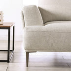 FM63007BG-RC 2 pc Gladbach beige cotton chenille fabric mid century sectional sofa with extendable back rest