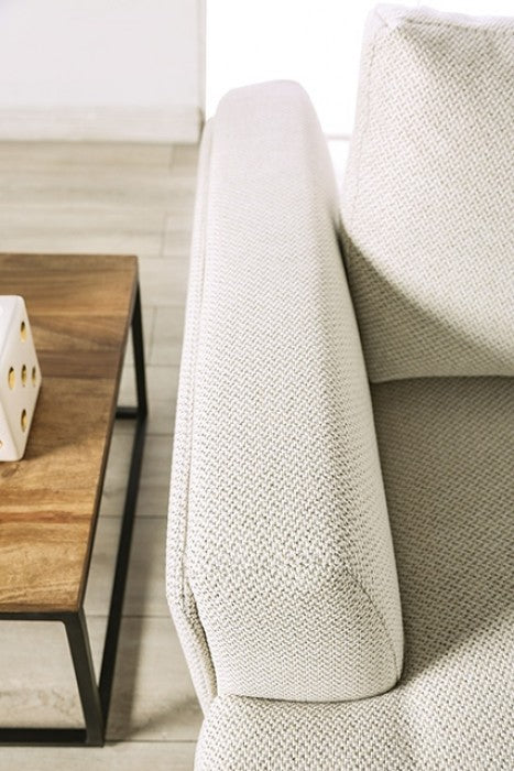 FM63007BG-RC 2 pc Gladbach beige cotton chenille fabric mid century sectional sofa with extendable back rest