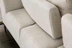 FM63007BG-RC 2 pc Gladbach beige cotton chenille fabric mid century sectional sofa with extendable back rest