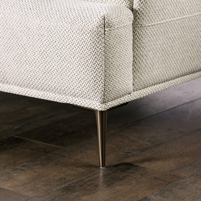 FM63007BG-RC 2 pc Gladbach beige cotton chenille fabric mid century sectional sofa with extendable back rest