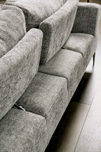 FM63007GY-2PC 2 pc Gladbach grey cotton chenille fabric mid century sofa and love seat set