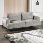 FM63007GY-2PC 2 pc Gladbach grey cotton chenille fabric mid century sofa and love seat set