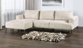 FM63007LB-LC 2 pc Gladbach light brown cotton chenille fabric mid century sectional sofa with extendable back rest