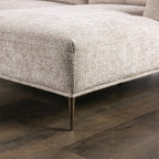 FM63007LB-SECT-J 5 pc Gladbach light brown cotton chenille fabric mid century 147" sectional sofa with extendable back rest