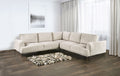 FM63007LB-SECT-LL 3 pc Gladbach light brown cotton chenille fabric mid century 114" sectional sofa with extendable back rest