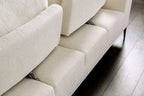 FM63007WH-2PC 2 pc Gladbach white cotton chenille fabric mid century sofa and love seat set