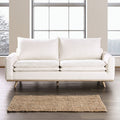 FM63008OA-SF Monthey beige linen fabric mid century modern oak wood trim sofa