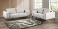 FM63009GY-2PC 2 pc Forde grey chenille fabric mid century modern sofa and love seat set square arms