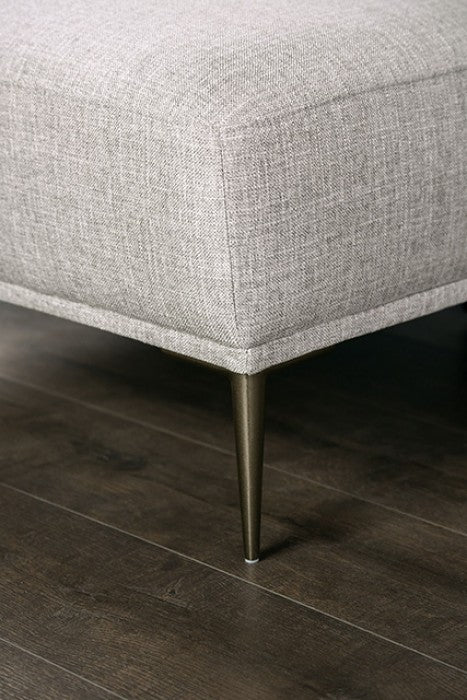 FM63009GY-2PC 2 pc Forde grey chenille fabric mid century modern sofa and love seat set square arms