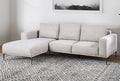 FM63009GY-SECT-L 2 pc Forde grey chenille fabric mid century modern sectional sofa set square arms
