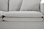 FM63010LG 2 pc Crayford light grey linen like fabric sofa and love seat set feather blend cushions