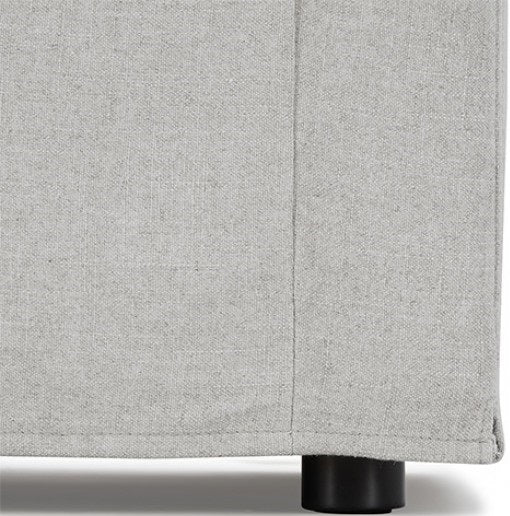 FM63010LG 2 pc Crayford light grey linen like fabric sofa and love seat set feather blend cushions