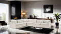 FM63010TP-SECT 6 pc Crayford taupe linen like fabric modular sectional sofa set feather blend cushions