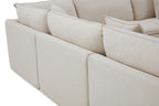 FM63010TP-SECT 6 pc Crayford taupe linen like fabric modular sectional sofa set feather blend cushions