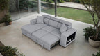 FM64000GY-LC 2 pc Chatteris grey fabric 102" sectional sofa set with storage chaise pop up sleep area and storage arms