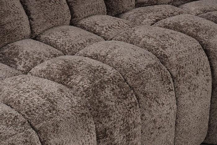 FM64001DB-SECT-PM 3 pc Hieronymus dark brown fabric channel tufted sectional sofa with power motion recliner ends cup console USB charging