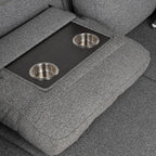 FM64005GY-RC 2 pc Chatham grey fabric 93" sectional sofa set with storage chaise pop up sleep area and storage arms