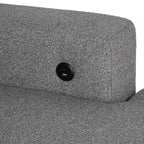 FM64005GY-RC 2 pc Chatham grey fabric 93" sectional sofa set with storage chaise pop up sleep area and storage arms