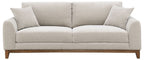 FM64008TP-2PC 2 pc Watton light grey fabric warm walnut finish wood trim sofa and love seat set