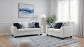 FM64009LG-2PC 2 pc Enea light grey woven chenille fabric sofa and love seat set multi color throw pillows