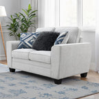 FM64009LG-2PC 2 pc Enea light grey woven chenille fabric sofa and love seat set multi color throw pillows