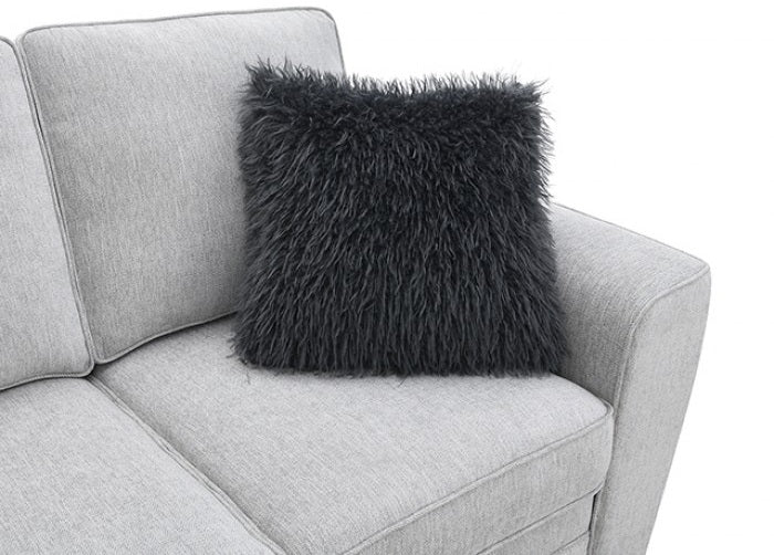 FM64009LG-2PC 2 pc Enea light grey woven chenille fabric sofa and love seat set multi color throw pillows