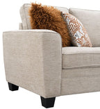 FM64009TP-2PC 2 pc Enea taupe woven chenille fabric sofa and love seat set multi color throw pillows