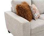 FM64009TP-2PC 2 pc Enea taupe woven chenille fabric sofa and love seat set multi color throw pillows