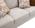 FM64009TP-2PC 2 pc Enea taupe woven chenille fabric sofa and love seat set multi color throw pillows